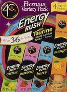 4C Totally Light Bonus Variety Pack, Energy Rush, 18-Count Boxes (Pack of 3)