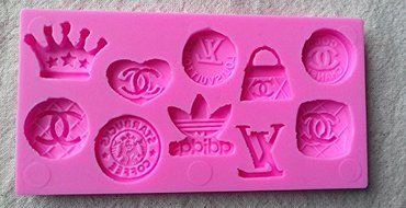 Design 234 Crown and Various Trade Markers Shape 3D Silicone Fondant Mold, Cake Decoration Tool, Food Grade Material N3