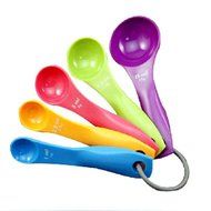 DUFUSTORE 5pcs Plastic Colorful Measuring Spoons Dipper Home Baking Cake Tools New