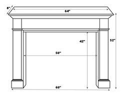 Pearl Mantels 111-50 Alamo Unfinished Fireplace Mantel, Interior Opening 50-Inch Wide by 42-Inch High N3
