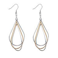 HooAMI Women's Stainless Steel 2 Tone Waterdrop Dangle Hook Earrings,Gold Silver