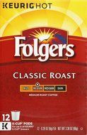 Folgers Classic Roast Coffee Kcups, 12 Count