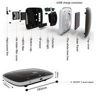 DGQ C5 Wireless Solar Air Purifier, Aroma Purifier for Car Use, USB Charge, Solar Energy or Electric Energy, Two-leg...
