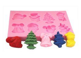 Longzang Christmas Series Art Deco Silicone Mold Sugar Craft DIY Gumpaste Cake Decorating Clay N3