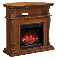ClassicFlame 23DE1447-O107 Corinth Wall or Corner TV Stand for TVs up to 47&quot;, Premium Oak (Electric Fireplace... N2