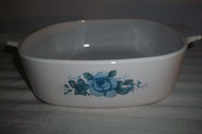 Corning Ware A-2-B Blue Velvet Roses Casserole Dish