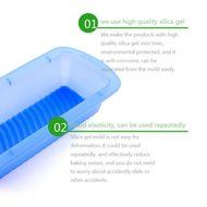 Rectangle Non-stick Toast Bread Cake Baking Mold Loaf Tin Silicone Bakeware Pan (ฺBlue) N9