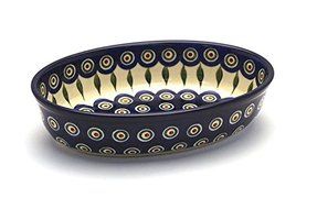 Polish Pottery Baker - Oval - Small - Peacock