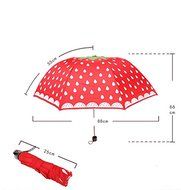Strawberry Ultralight Windproof Sun Rain Folding Umbrella (Pink)