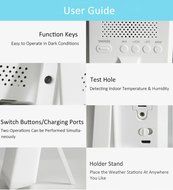 Wireless Weather Stations Large LED Displayer Forecast Station with Indoor/Outdoor Temperature &amp; Humidity Monitors N2