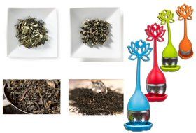 Lotus Flower Loose Leaf long-handled Tea Infuser - Genuine Best Tea Scoop Strainer for Herbal, Weight-Loss, Detox... N8