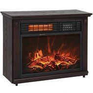 Best Choice Products Large Room Infrared Quartz Electric Fireplace Heater Honey Oak Finish w/ Remote N9