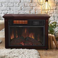 Best Choice Products Large Room Infrared Quartz Electric Fireplace Heater Honey Oak Finish w/ Remote N10
