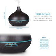VicTsing Essential Oil Diffuser Humidifier, Wood Grain 300ml Ultrasonic Diffuser Cool Mist Humidifier for Home... N8
