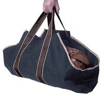 Canvas Log Carrier / Tote - Wood Carrier Bag - Firewood Tote - Fire Log Carrier with Comfortable Padded Handles...