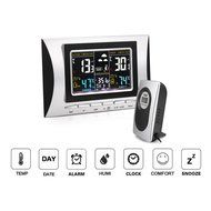 Qooltek Multi-functional Digital Color LCD Screen Indoor/Outdoor 433MHz Wireless Weather Forecast Station Clock... N4