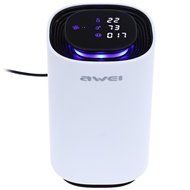 GearBest Awei Smart Portable Hepa Filter Air Purifier Cleaner Car Motion Sensor with Dust Detector For Home (White)