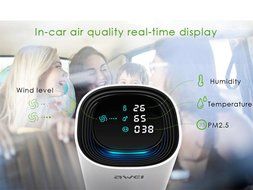 GearBest Awei Smart Portable Hepa Filter Air Purifier Cleaner Car Motion Sensor with Dust Detector For Home (White) N2