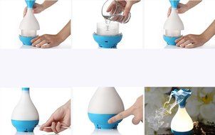Lary intel Ultrasonic Home Aroma Humidifier Air Diffuser Purifier Atomizer (Blue) N5