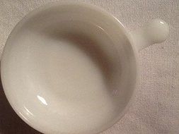 Set of 4 Milk Glass Handled Sauce Dish