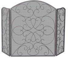 UniFlame 3-Fold Bronze Screen with Ornate Design
