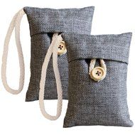 Natural Auto Air Purifying Bamboo Charcoal Bags (2 Pack), Air Freshener - Removes Odors, Allergens and Harmful...