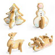 Biowow 8pcs Christmas Cake Mold Stainless Steel Cookie Cutter Mould Icing Mold DIY Baking Tools N5