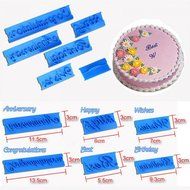 Genenic 6PCS DIY Fondant Cutter Decorating Sugarcraft Mould Letter Cake Mold Happy Birthday