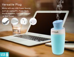 pureGLO USB Mini Humidifier - 250ML Ultrasonic Cool Mist Travel Portable Air Purifier - Quiet Personal Humidifier... N2
