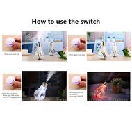 USB humidifier, Jaragar Portable Bulb Design Humidifier 400ml Capacity Lamp Air Humidifier 7 Colorful LED Night... N18