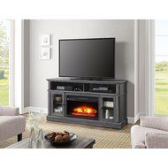 Gray Whalen Remote Control Barston Fireplace Media Console For TV's Up To 70"