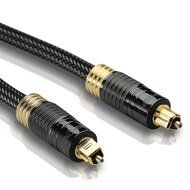 FosPower (3 Feet) 24K Gold Plated Toslink Digital Optical Audio Cable (S/PDIF) - Metal Connectors &amp; Braided Nylon...