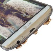 Spritech(TM) Bling Phone Case For LG G3 mini,3D Handmade Purple Crystal Silver Flower Pendant Accessary Design... N4