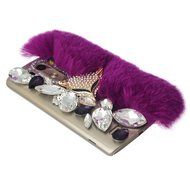 Spritech(TM) Bling Phone Case For LG G3 mini,3D Handmade Purple Crystal Silver Flower Pendant Accessary Design... N16