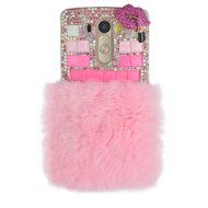 Spritech(TM) Bling Phone Case For LG G3 mini,3D Handmade Purple Crystal Silver Flower Pendant Accessary Design... N20