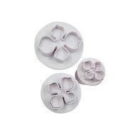 YIJIA 3PCS/Set 3D Flower Hydrangea Fondant Cake Sugar Craft Plunger Cutter Mold N4