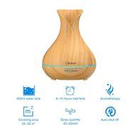 Litake 400ml Cool Mist Air Humidifier Ultrasonic Aroma Essential Oil Diffuser Wood-Grain Whisper Quiet Operation... N2