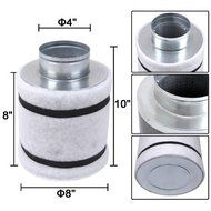 Hydroponic Grow Room Filter: 4&quot;x10&quot; Coconut Activated Charcoal Carbon