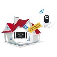 Qooltek Multi-functional Digital Color LCD Screen Indoor/Outdoor 433MHz Wireless Weather Forecast Station Clock... N6