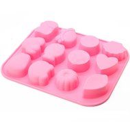 DUFUSTORE Chocolate Cake Candy Baking Silicone Bakeware Mould 12 kind Animal Ecology Random Color