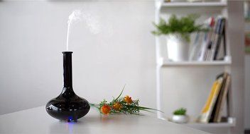 Yontree Essential Oil Diffuser Classic Wood Grain Ultrasonic Humidifier Ancient Vase Sweet Humidifier for Home... N4