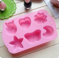 Dealglad 6 Cavity Insects Butterfly Moon Star Shaped 3D Silicone Cake Fondant Chocolate Ice Cube Soap Decorating... N4