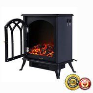 New Free Standing Electric 1500W Fireplace Heater Fire Flame Stove Wood Adjustable