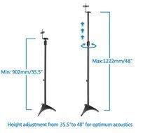 Mounting Dream MD5401 Height Adjustable Speaker Stands Mounts, Two in One Floor Stands, Heavy Duty Base and ExtendableTube... N3