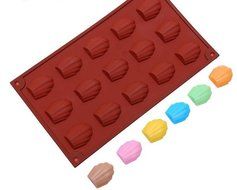 ALVA Home 15 hole shell shaped cake mold Silicone Chocolate Moulds 5pcs#CM55