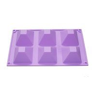 X-Haibei 6-cavity Pyramid Silicone Mold Cake Chocolate Jello Ice Cream Soap Wax Pan