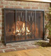 Plow &amp; Hearth Cattail Fire Screen with Sliding Doors, 38&#039;&#039; x 31&#039;&#039; N2