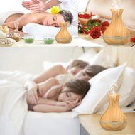 Litake 400ml Cool Mist Air Humidifier Ultrasonic Aroma Essential Oil Diffuser Wood-Grain Whisper Quiet Operation... N8