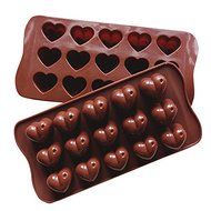 15 Holes Heart-shaped Chocolate Ice Lattice Silicone Cake Mold Pan 8.2"x4"x0.98" Color At Random