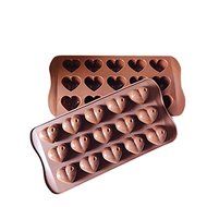 15 Holes Heart-shaped Chocolate Ice Lattice Silicone Cake Mold Pan 8.2"x4"x0.98" Color At Random N2